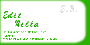 edit milla business card
